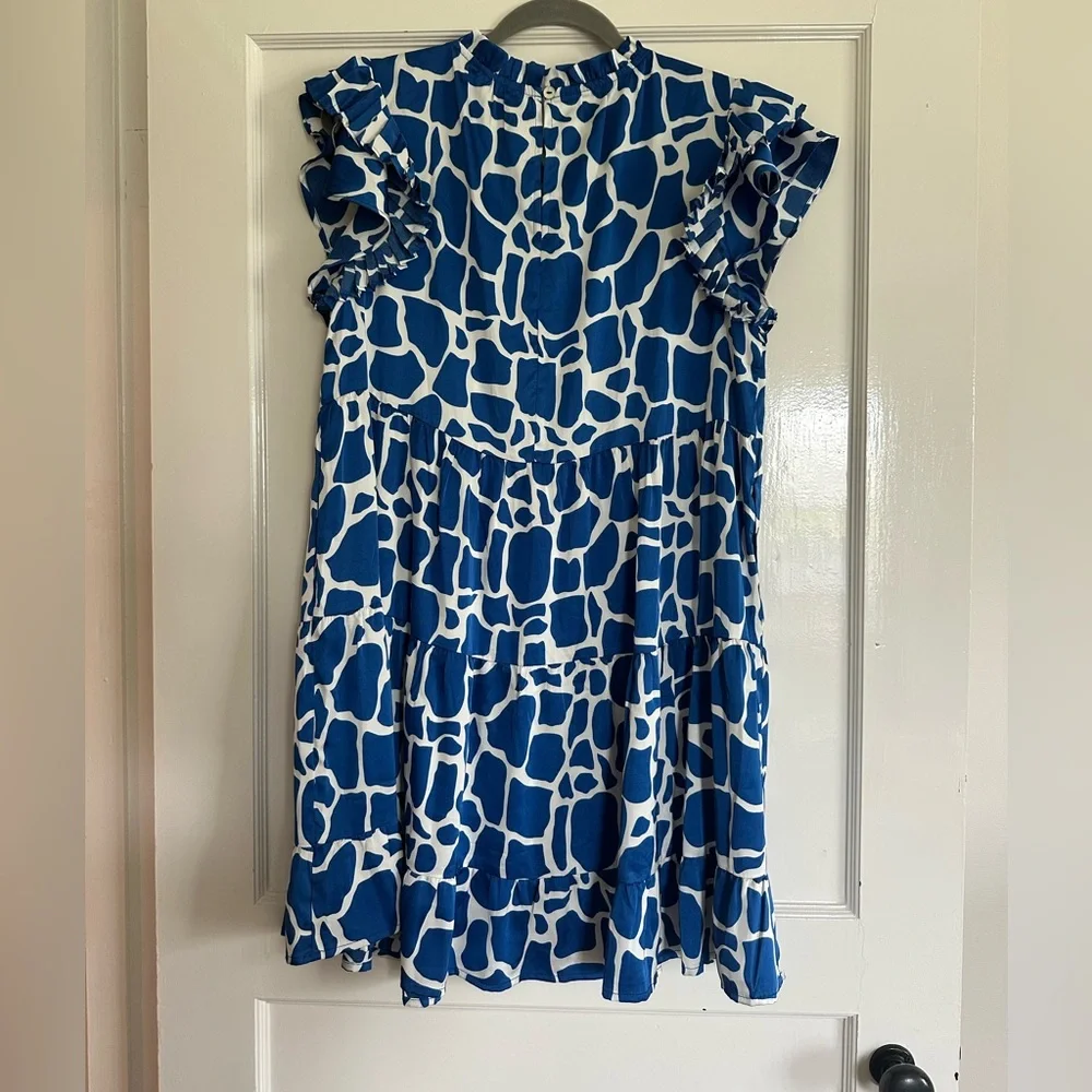 NWT Jodifl Mara Geo Print Royal Blue Dress - Picture 7 of 7